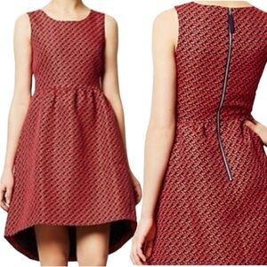 Anthropologie Lili Wang for Lili’s Closet Geo Jacquard Fit & Flare Dress